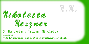 nikoletta meszner business card